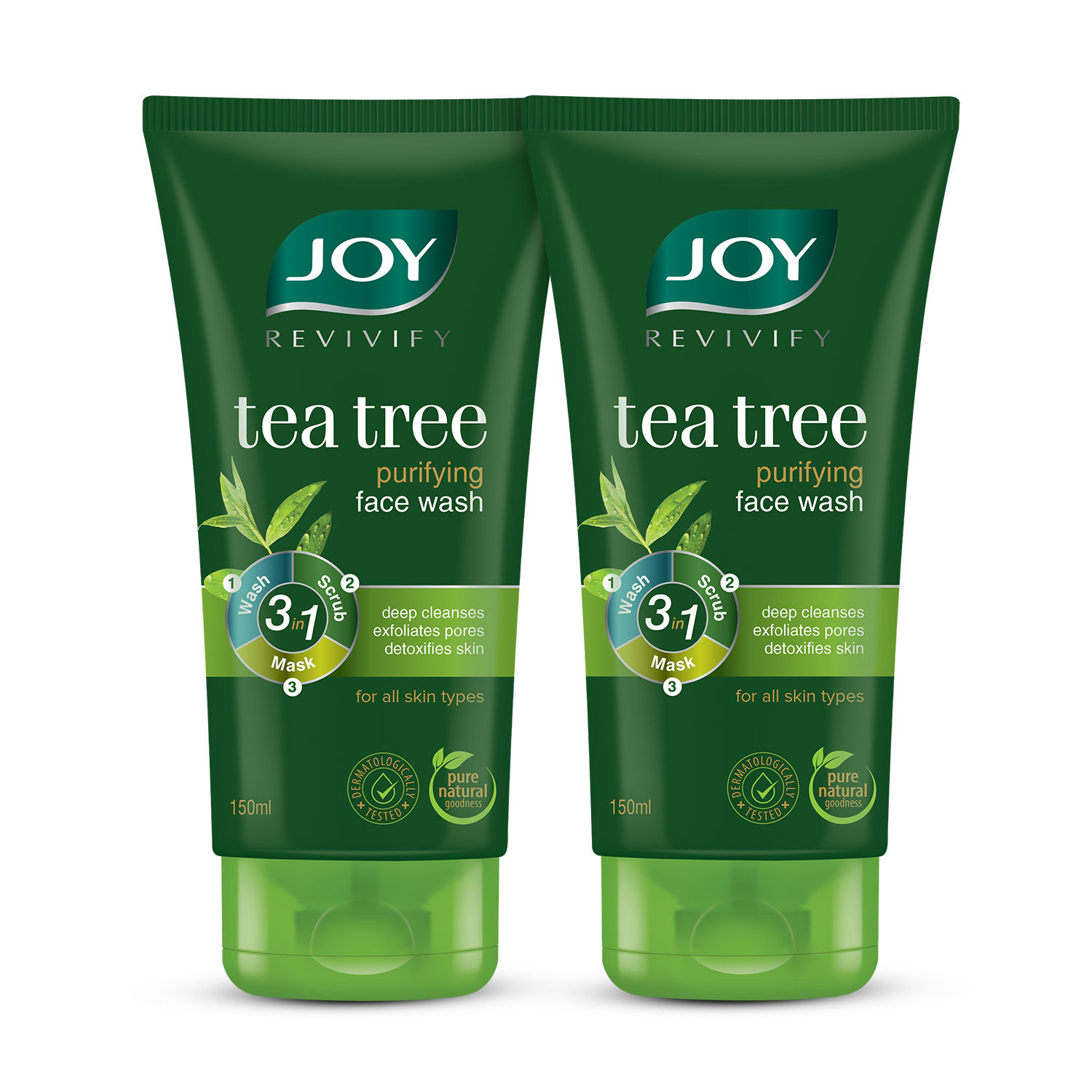 Buy Joy Revivify Purifying Tea Tree Face Wash (Combo Pack 2X150 ml) - Purplle