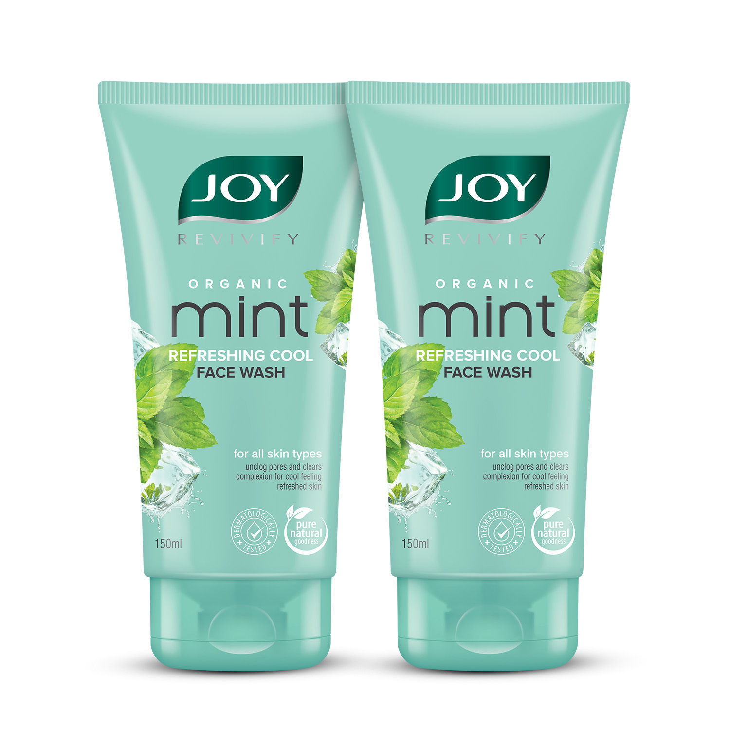 Buy Joy Revivify Organic Refreshing Cool Mint Face Wash (Combo Pack 2X150 ml) - Purplle