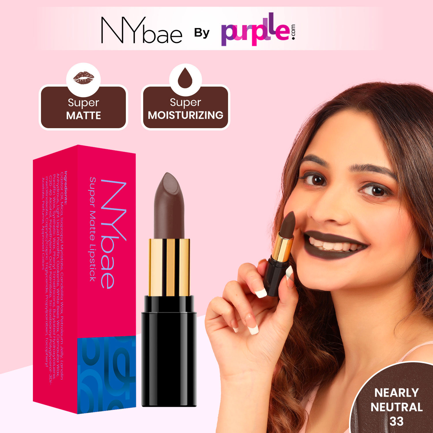 Buy NY Bae Super Matte Lipstick - Nearly Neutral 33 (GT) - Purplle