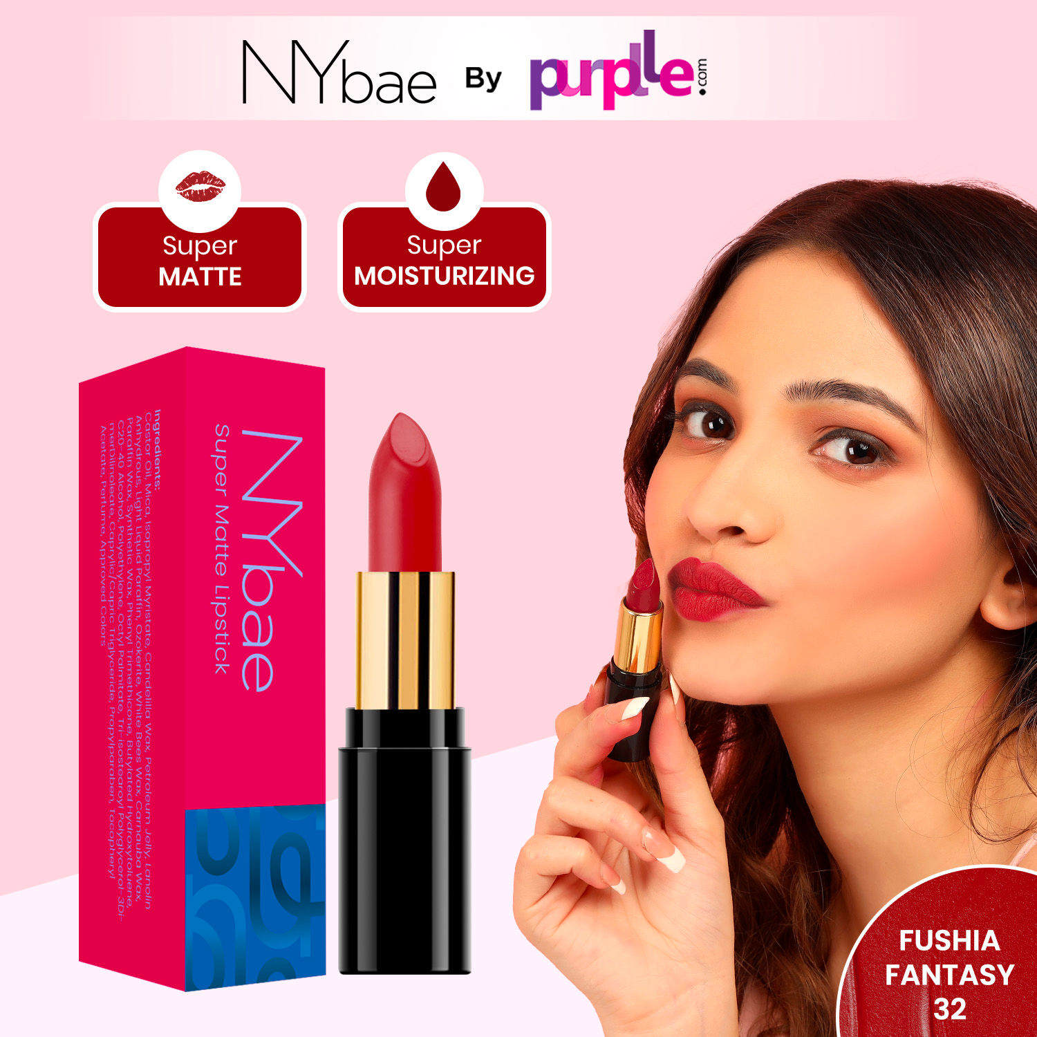 Buy NY Bae Super Matte Lipstick - Fushia Fantasy 32 (GT) - Purplle