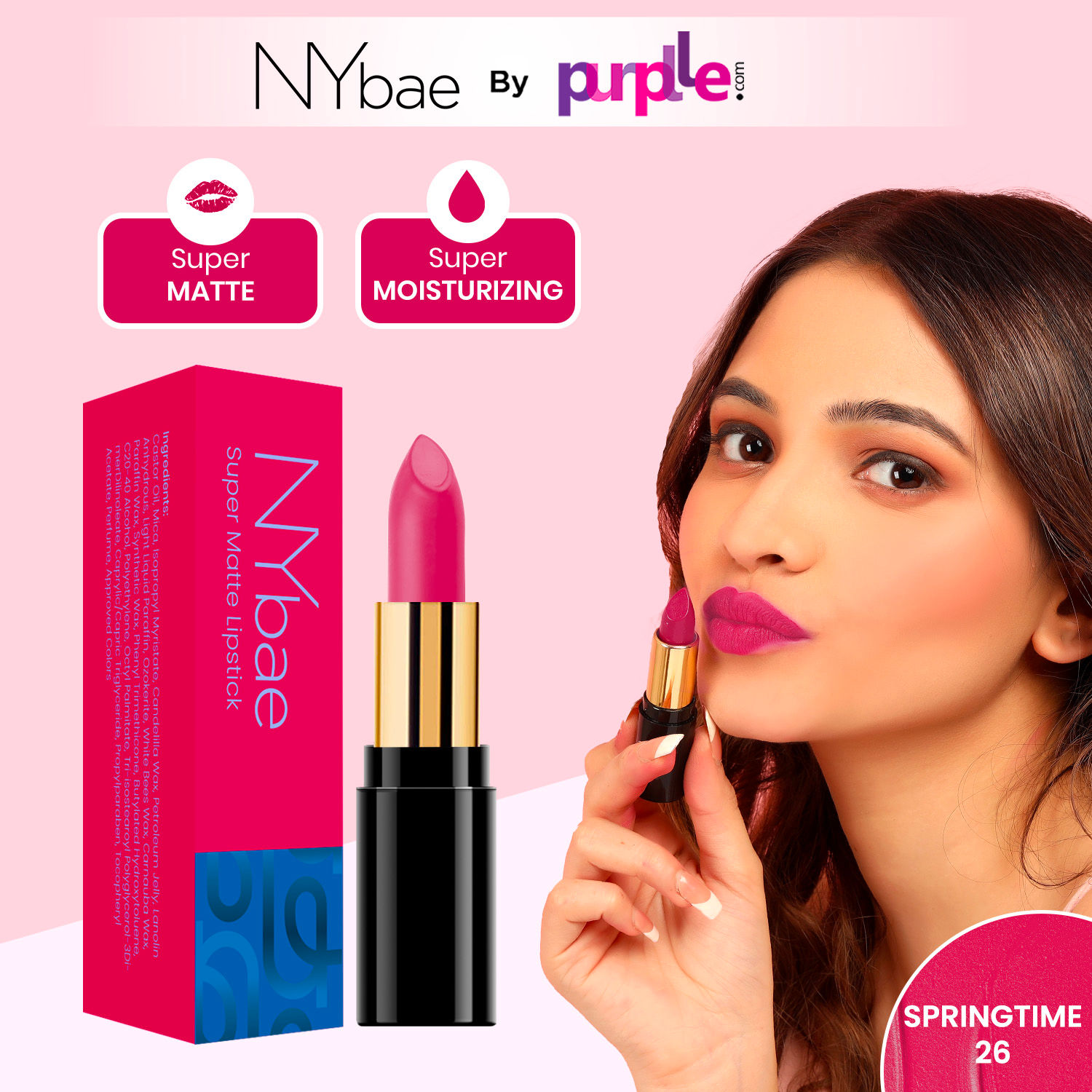 Buy NY Bae Super Matte Lipstick - Springtime 26 (GT) - Purplle