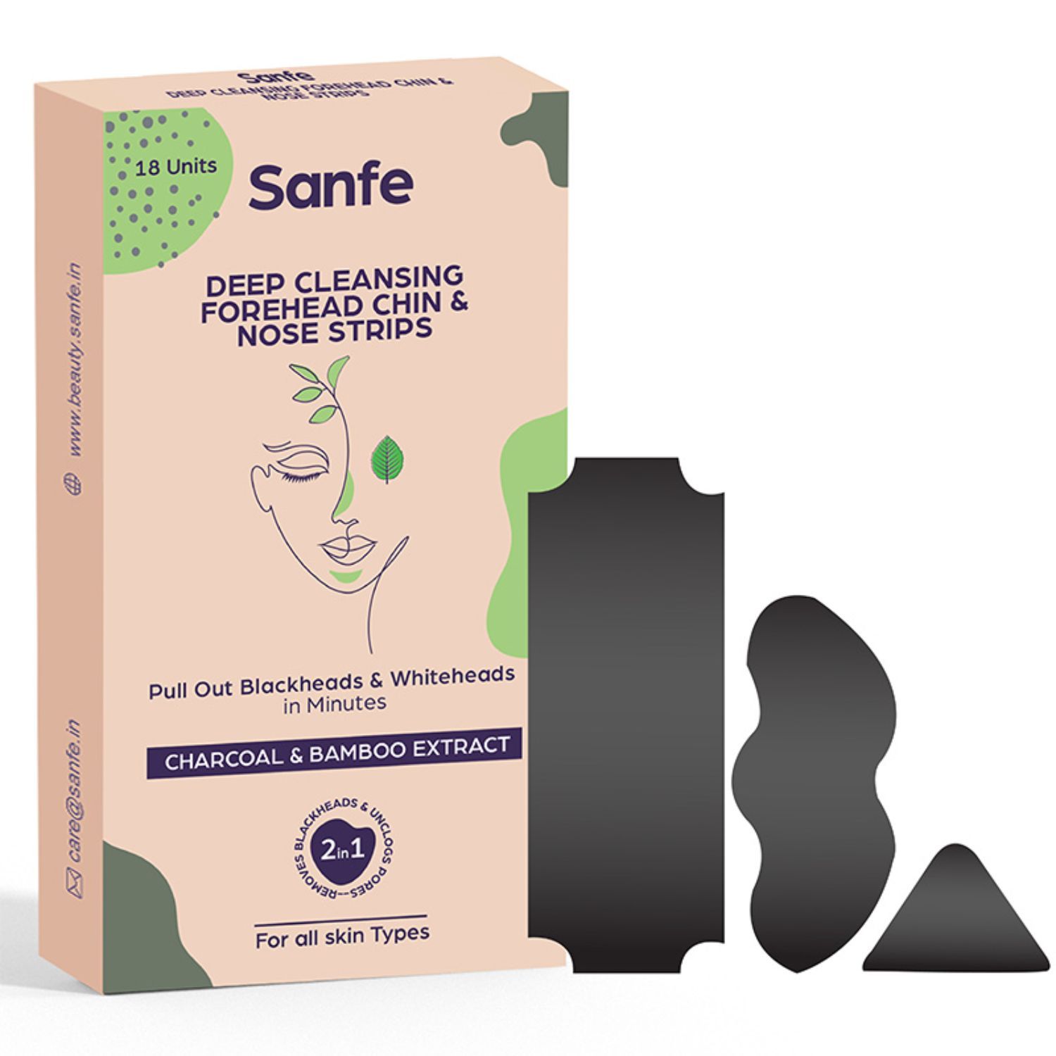 Buy Sanfe Deep Cleansing Forehead, Chin & Nose Strips | Removes unwanted blackheads, whiteheads, oil and dirt instantly & painlessly - Purplle