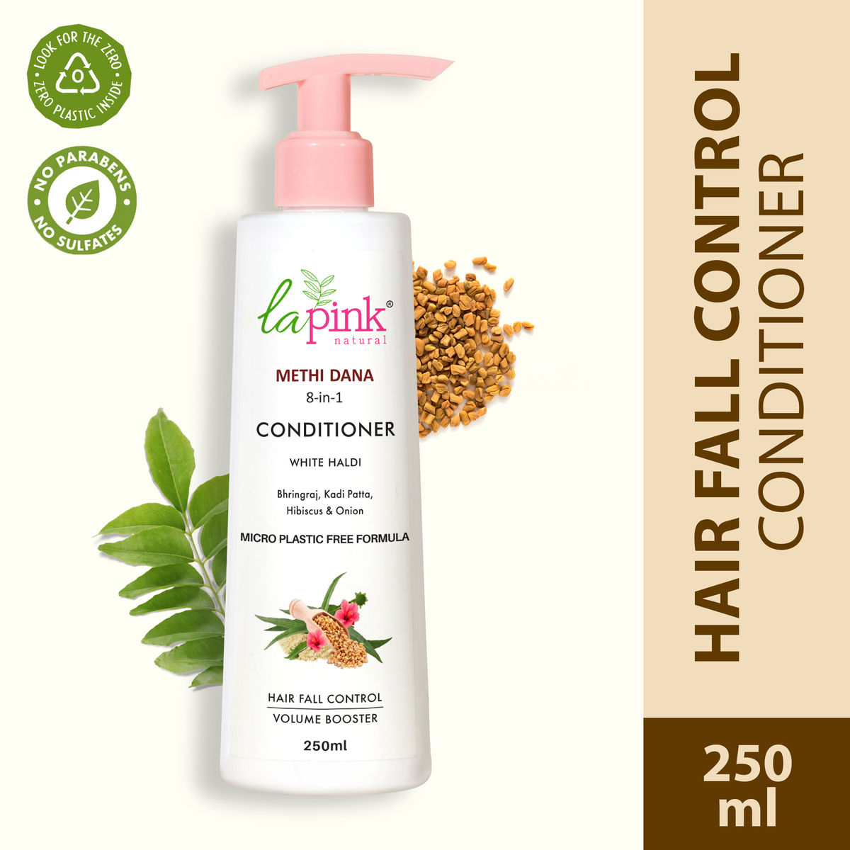 Buy La Pink Methi Dana 8-in-1 Conditioner with Hibiscus & Onion, For Hair Fall Control, 100% Microplastic Free Formula 250ml - Purplle