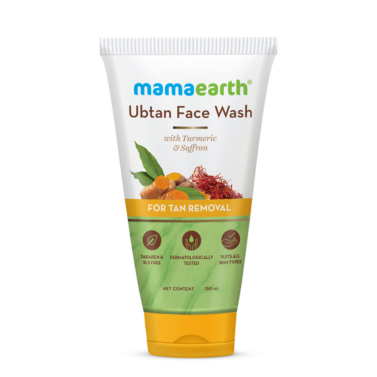 Buy Mamaearth Ubtan Natural Face Wash For all Skin Type with Turmeric & Saffron for Tan Removal (150 ml) - Purplle