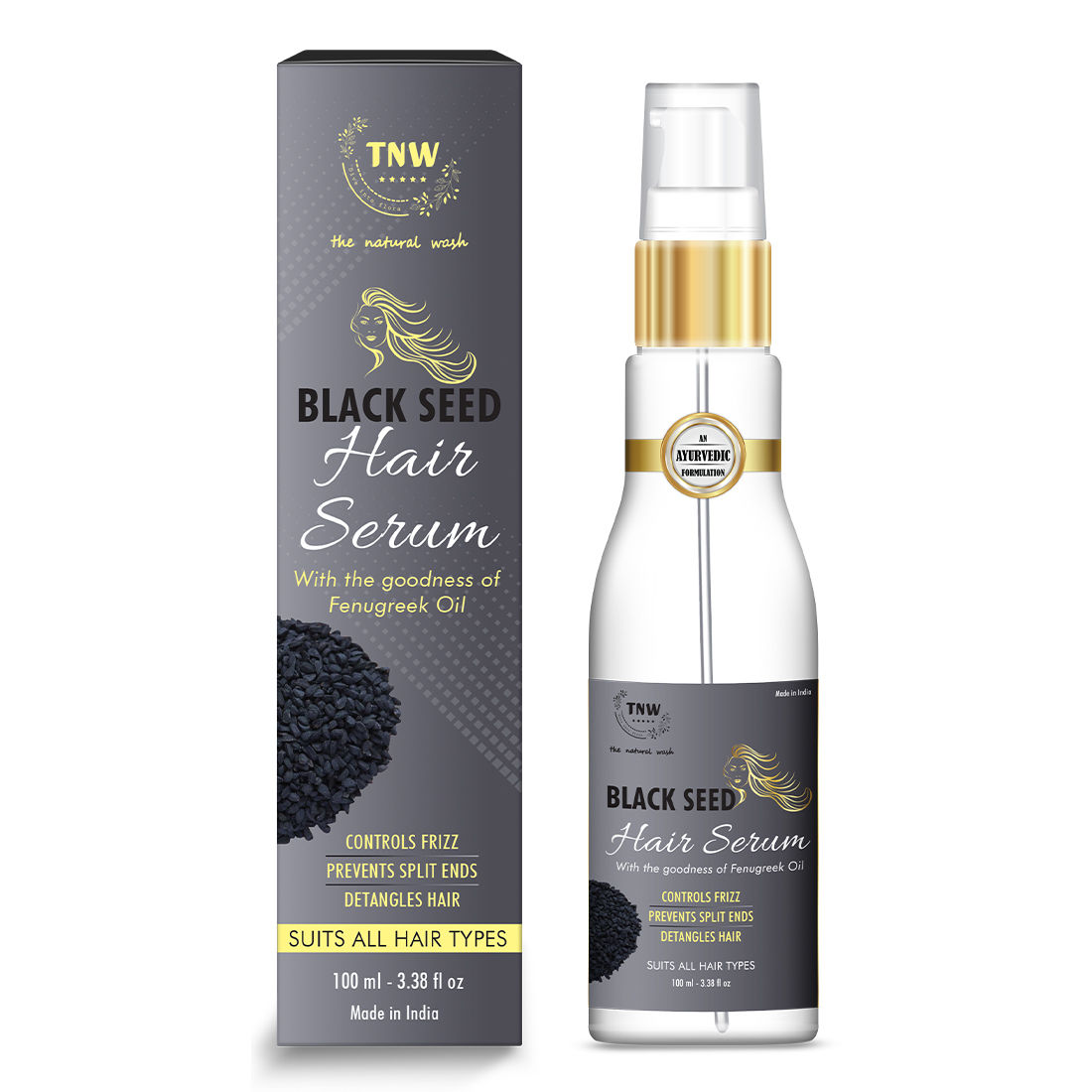 Buy TNW - The Natural Wash Black Seed Hair Serum- A Natural Anti-Frizz And Styling Serum (100 ml) - Purplle