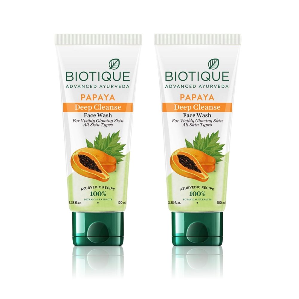 Buy Biotique Papaya Deep Cleanse Face Wash (100 ml) Pack of 2 - Purplle