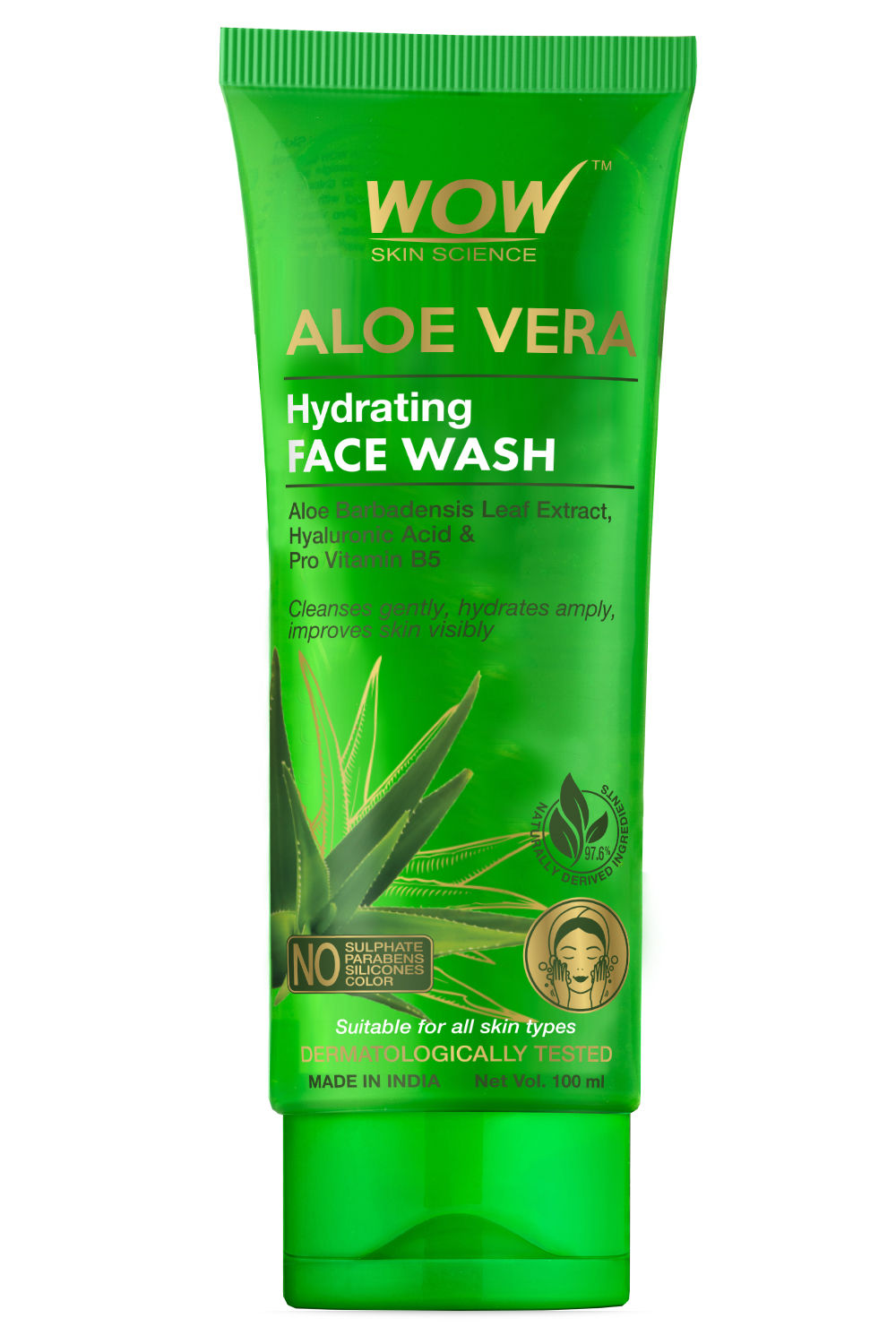 Buy WOW Skin Science Aloe Vera Hydrating Face Wash (100 ml) - Tube Face Wash - Purplle