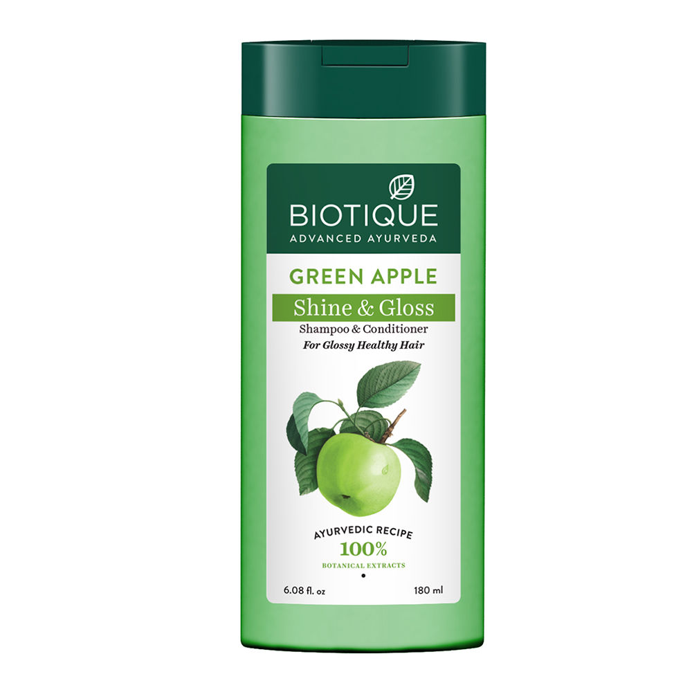 Buy Biotique Green Apple Shine & Gloss Shampoo & Conditioner (180 ml) - Purplle