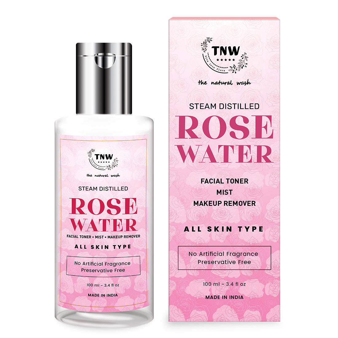 Buy TNW - The Natural Wash Steam Distilled Rose Water- Facial Toner Mist and Makeup Remover (100 ml) - Purplle