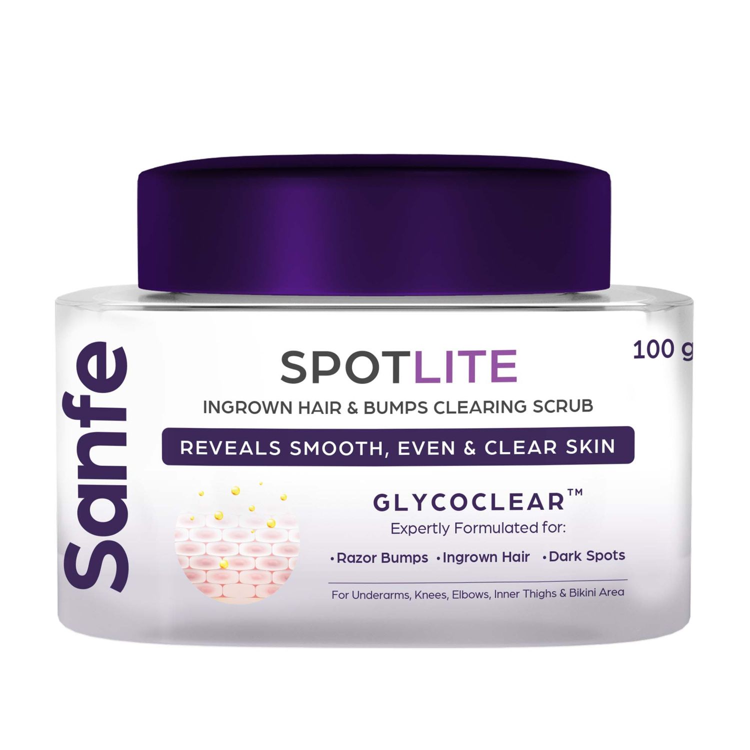 Buy Sanfe Spotlite Sensitive Areas Body  Scrub For Underarms Area, Back & Bum Area, Intimate Area| 100gm - Purplle