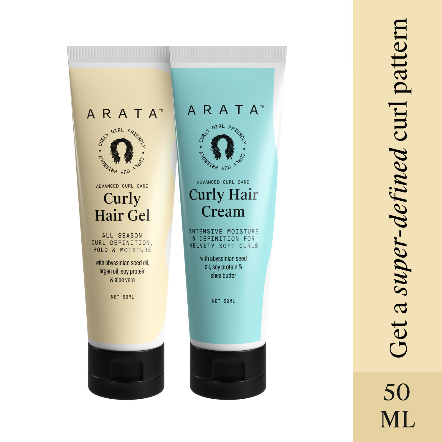 Buy Arata Advanced Curl Care Curly Mini Hair Cream and Mini Hair Gel (100 g) - Purplle