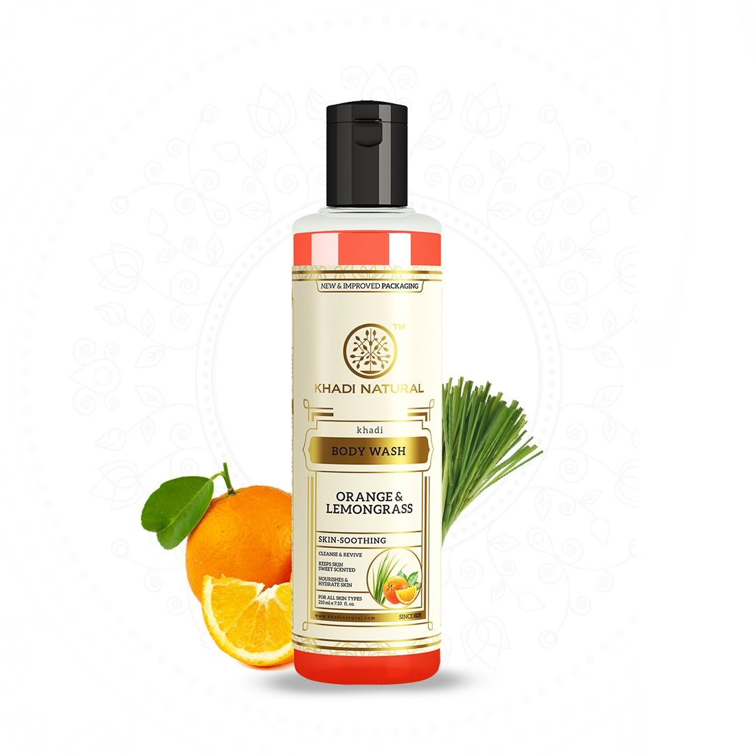 Buy Khadi Natural Orange & Lemongrass Herbal Body Wash| Nourish & Hydrate Skin - (210ml) - Purplle