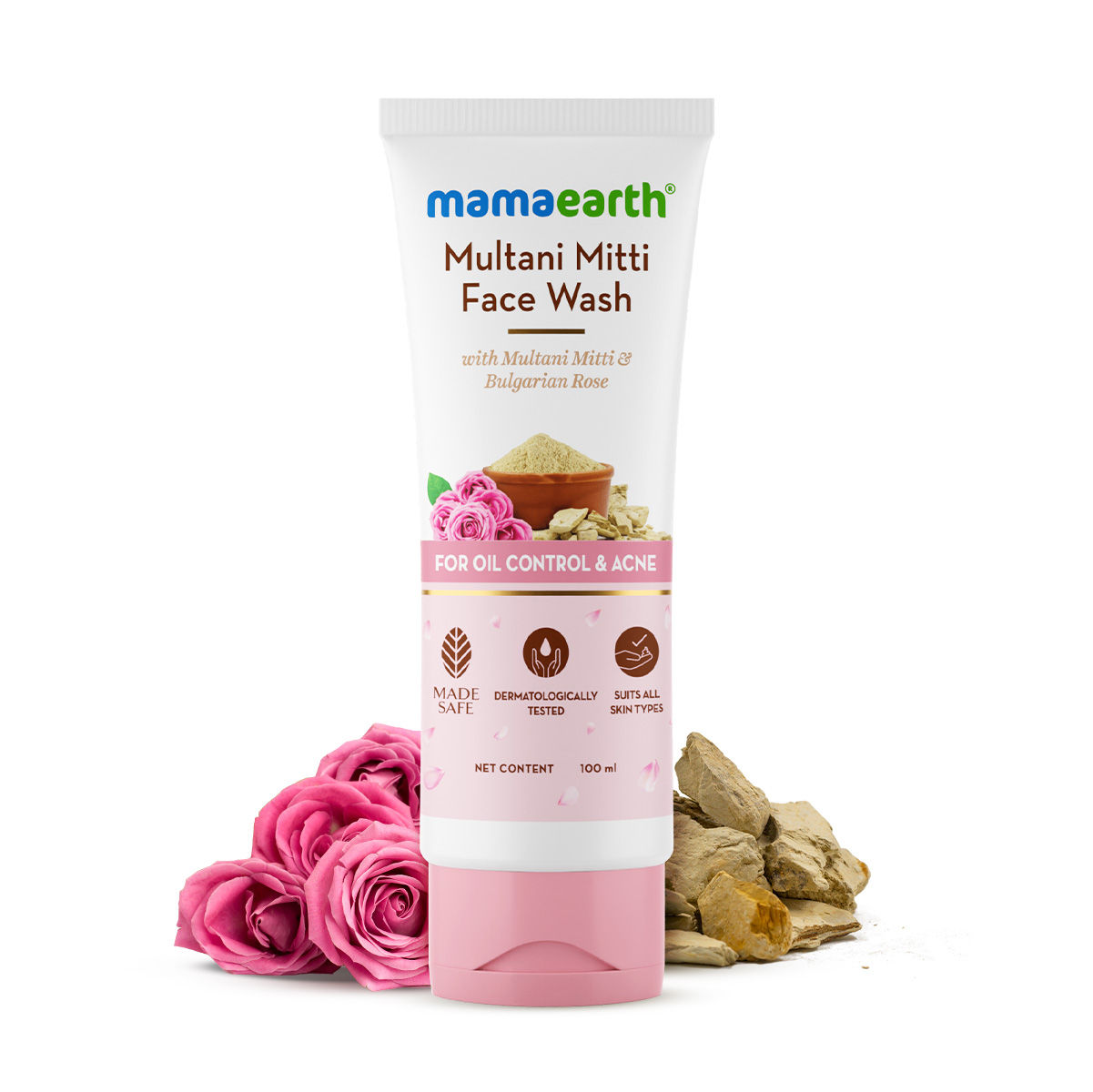 Buy Mamaearth Multani Mitti Face Wash with Multani Mitti & Bulgarian Rose For Oil Control & Acne - 100 ml - Purplle