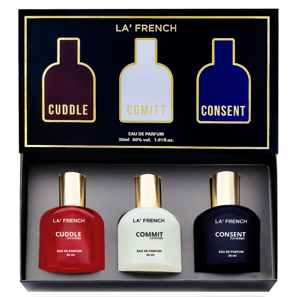 Buy La French Cuddle- Commit & Consent Perfume Gift Set for Rakhi - Gift for Sister 90ml - Purplle