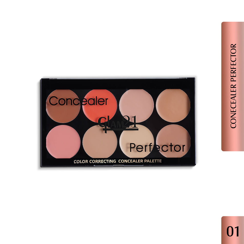 Buy Glam21 Perfect Coverage Concealer Palette|Contouring and Highlighting Makeup Kit|Corrects Skin Imperfections and Blemishes| 8 Shades-24gm-Palette 01 - Purplle