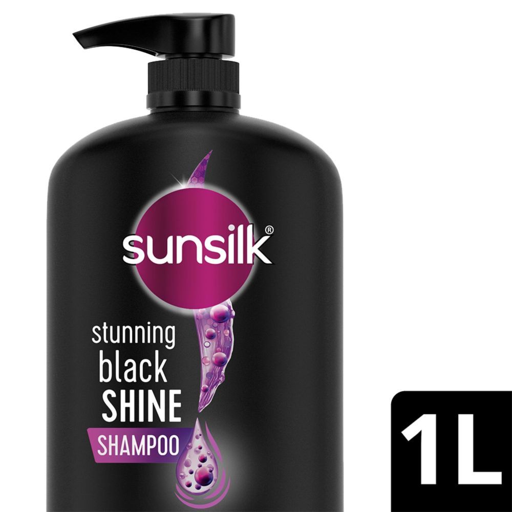 Buy Sunsilk Stunning Black Shine Shampoo 1 ltr - Purplle