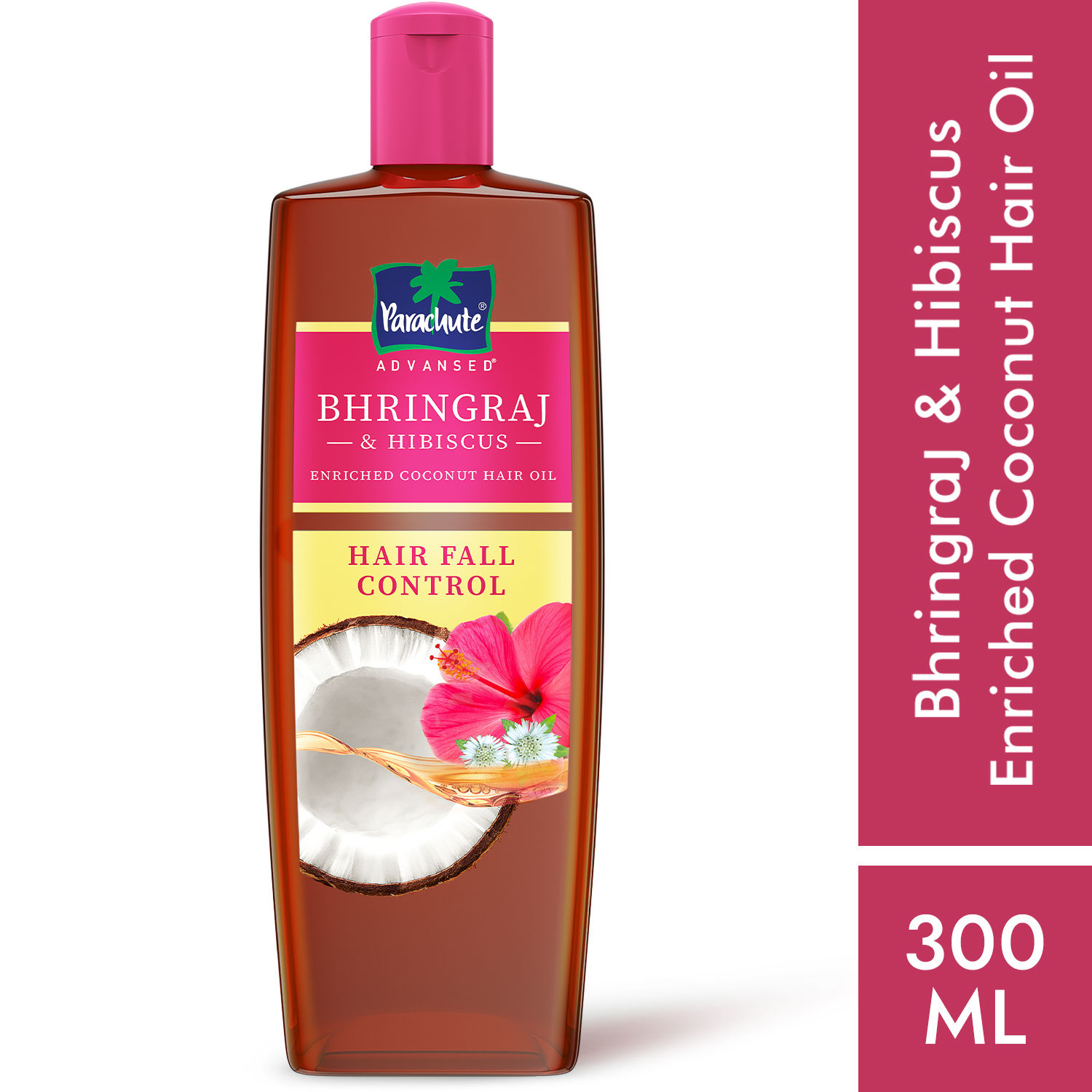 Buy Parachute Advansed Bhringraj & Hibiscus enriched Coconut Hair Oil| Hibiscus Oil| Superfoods’ Touch| Hair Fall Control| (300 ml) - Purplle