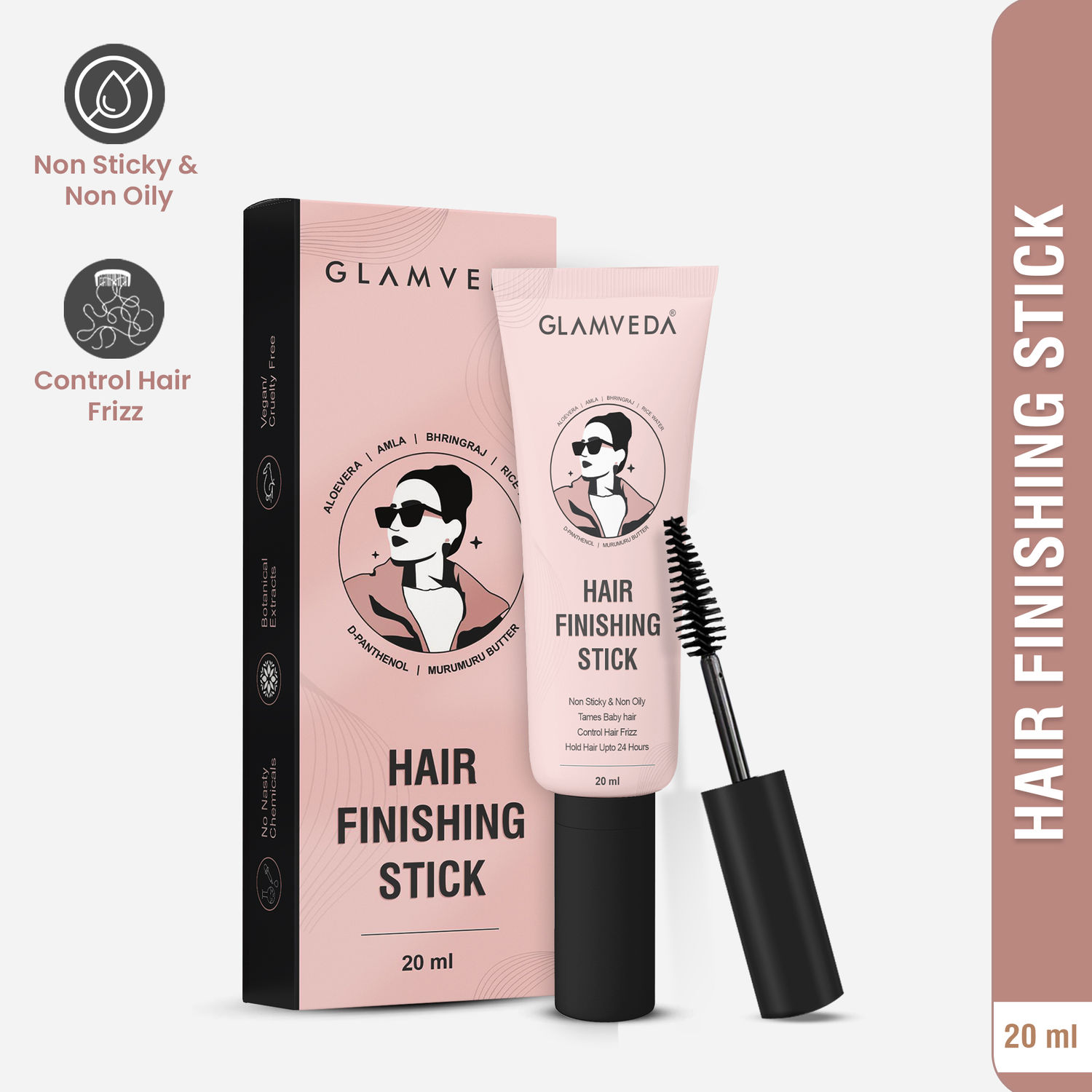 Buy Glamveda Hair Finishing Stick - Frizz Control and Baby Hair Styler for 24-Hour Hold | 20ml - Purplle