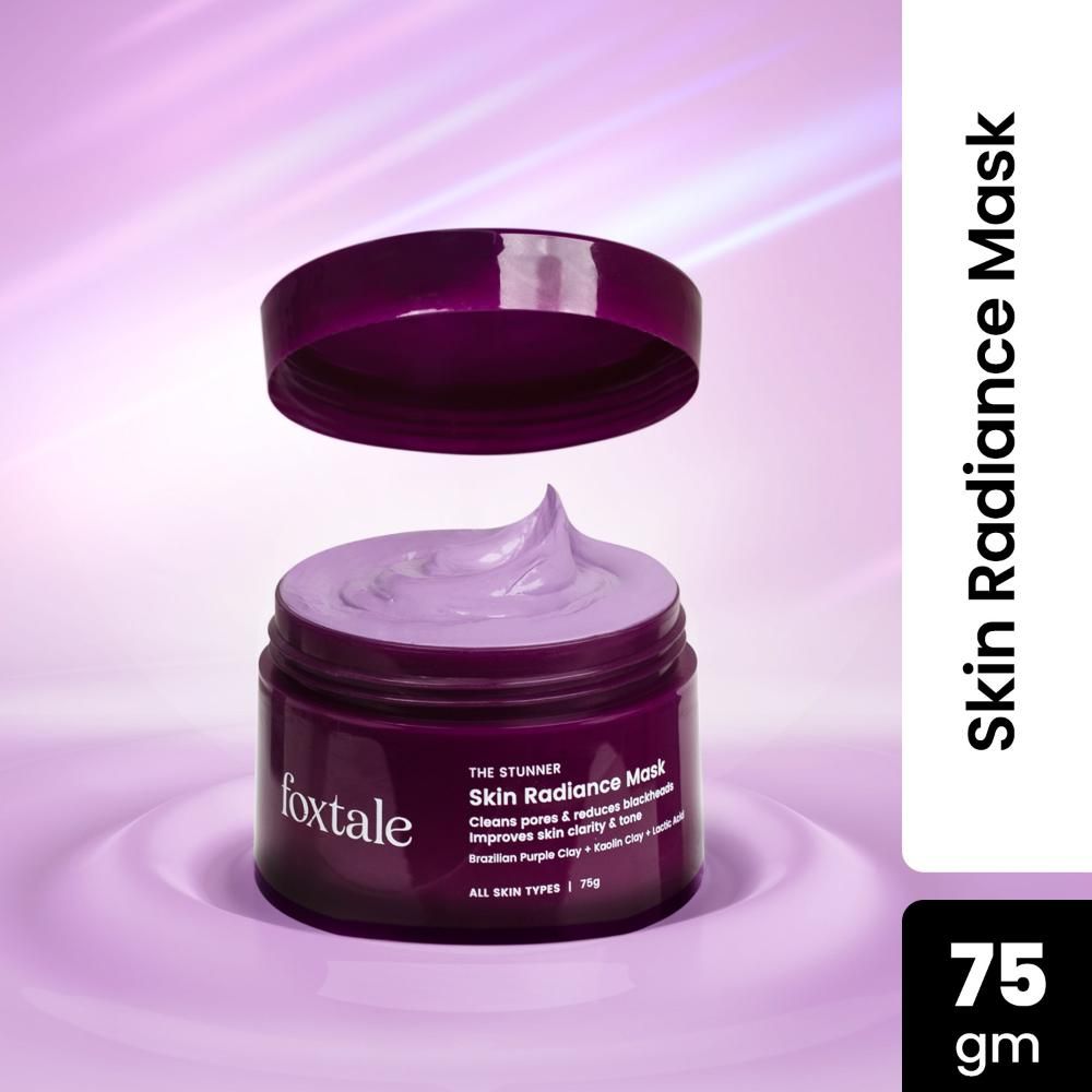 Buy Foxtale Skin Radiance Mask, New Age Ubtan and Clay Mask, With Lactic Acid, Brazilian Purple Clay And Kaolin Clay for Instant Brightness and Tighten Pores, 75gm - Purplle