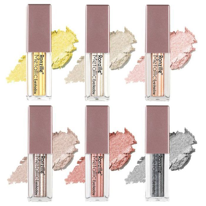 Buy Ronzille Liquid Metallic Eyeshadow (Pack of 6) 3 ml Each (Golden-Godess, Champagne, Mollen Midnight, Diamond Dust, Smoky Storm, Rose Gold) - Purplle