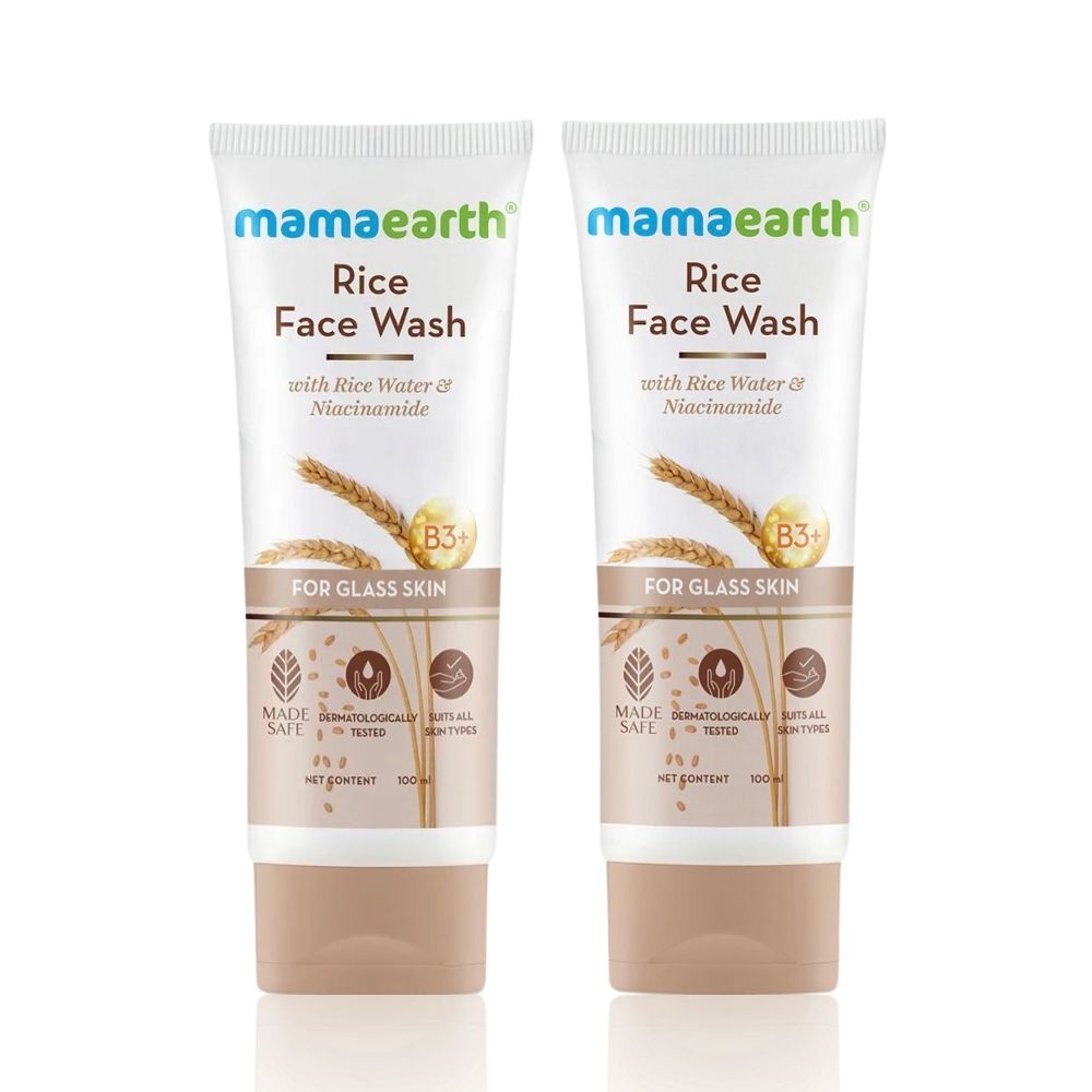 Buy Mamaearth Rice Face Wash with Rice Water & Niacinamide for Glass Skin (Pack of 2) (100 ml) - Purplle