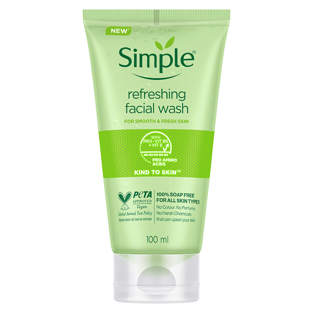 Buy Simple Kind To Skin Refreshing Face Wash (100 ml) | For All Skin Types | No Soap, No Added Perfume, No Harsh Chemicals, No Artificial Color, No Alcohol and No Parabens - Purplle
