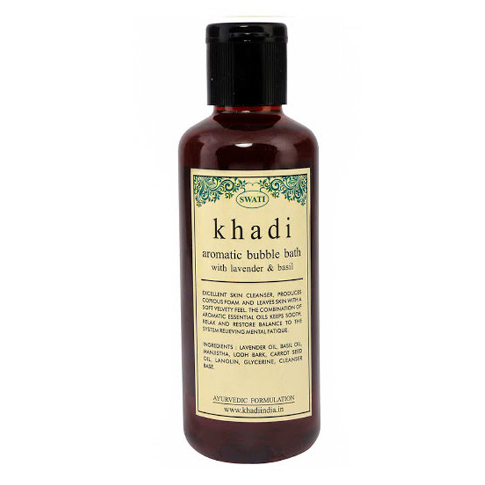 Buy Khadi Aromatic Bubble Bath With Lavender And Basil 210 ml By Swati Gramodyog - Purplle