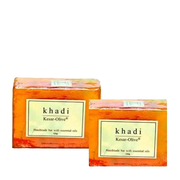 Buy Khadi Kesar Olive Soap 125 g Pack of 2 - Purplle