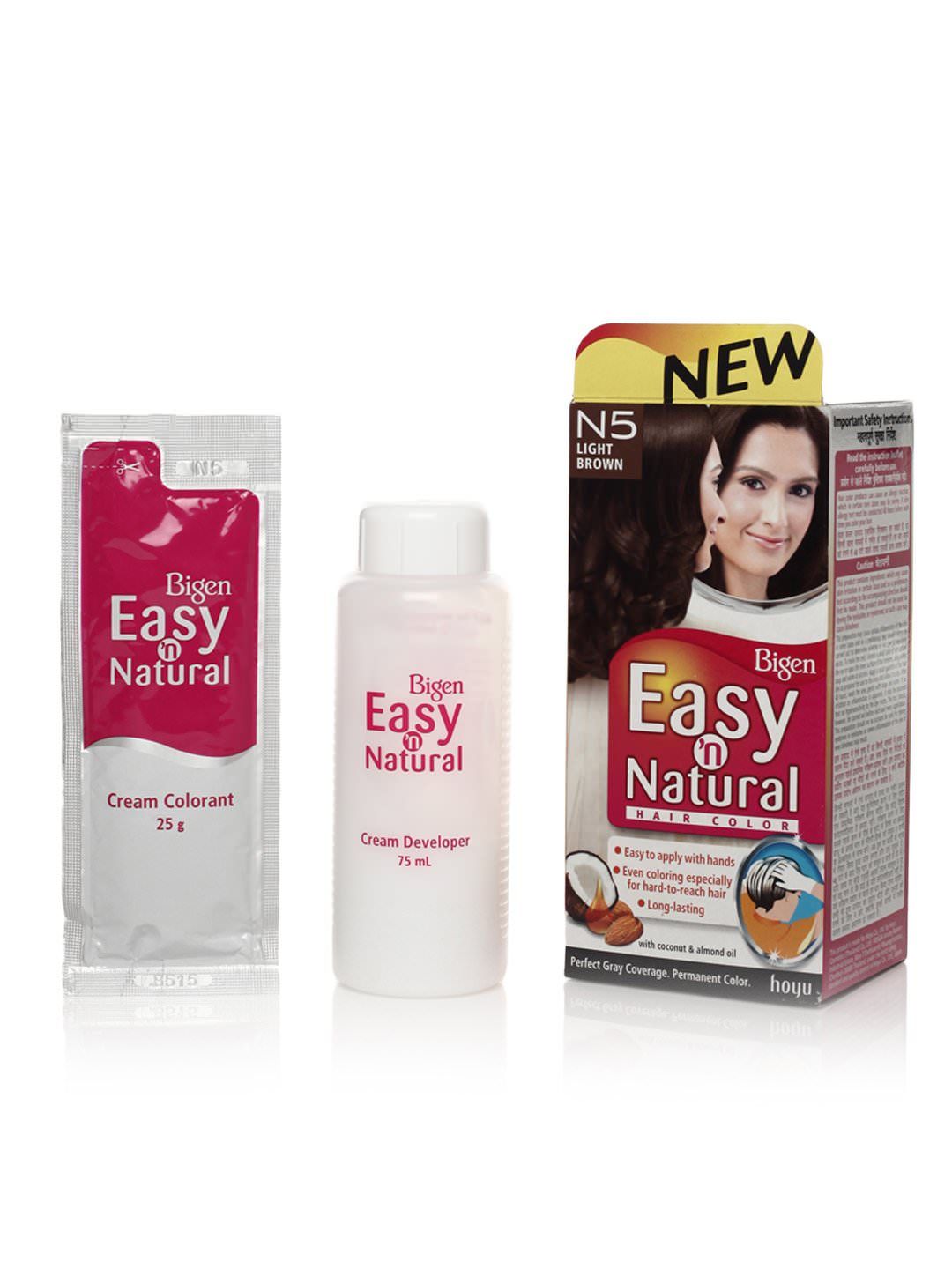 Buy Bigen Women Easy N Natural Hair Colour Kit Light Brown N5 - Purplle