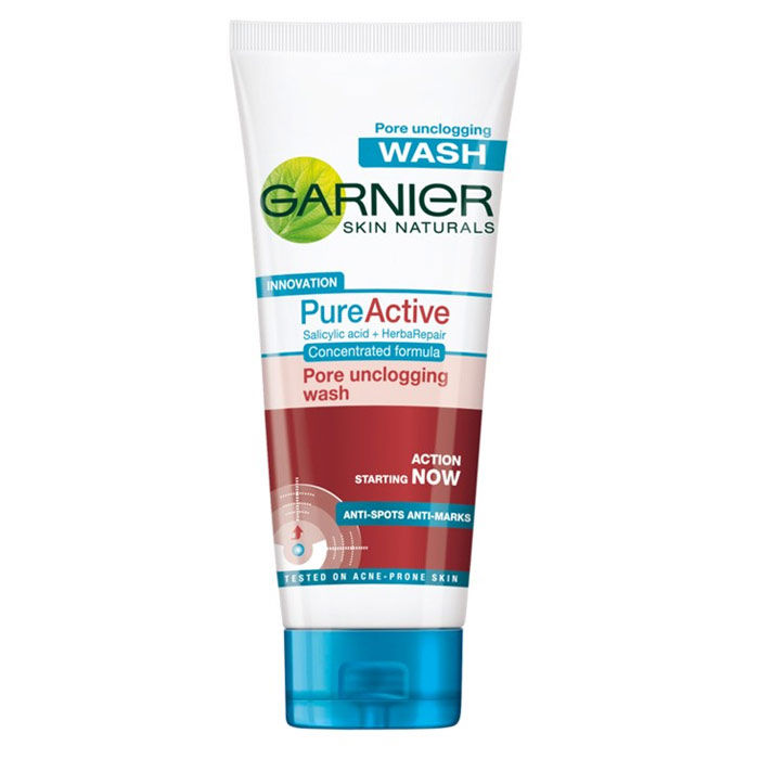 Buy Garnier Skin Naturals Pure Active Pore Unclogging Face Wash (100 g) - Purplle