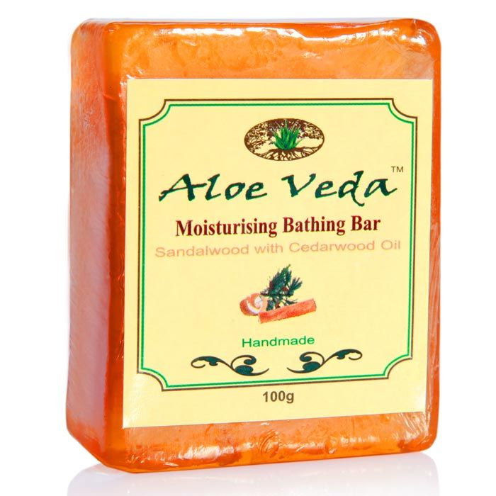 Buy Aloe Veda Moisturising Bathing Bar Sandalwood with Cedarwood Oil 100 g - Purplle