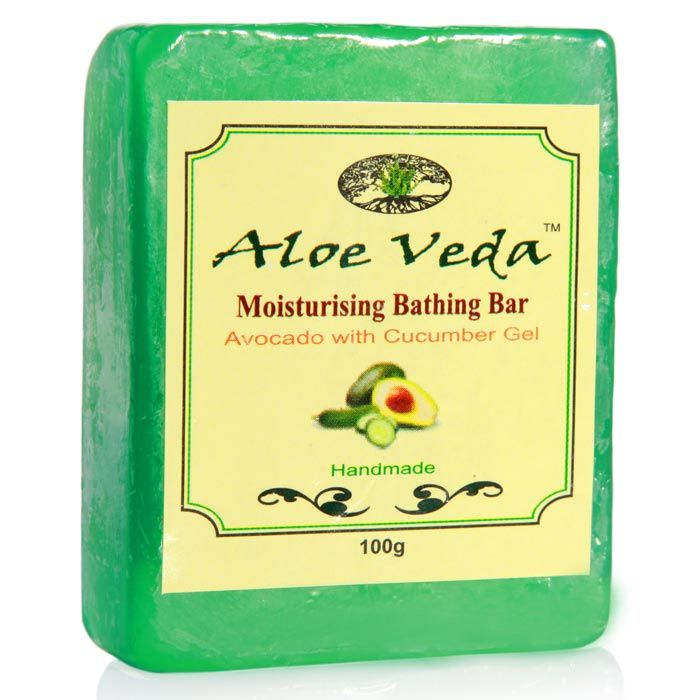 Buy Aloe Veda Moisturising Bathing Bar Avocado with Cucumber Gel 100 g - Purplle