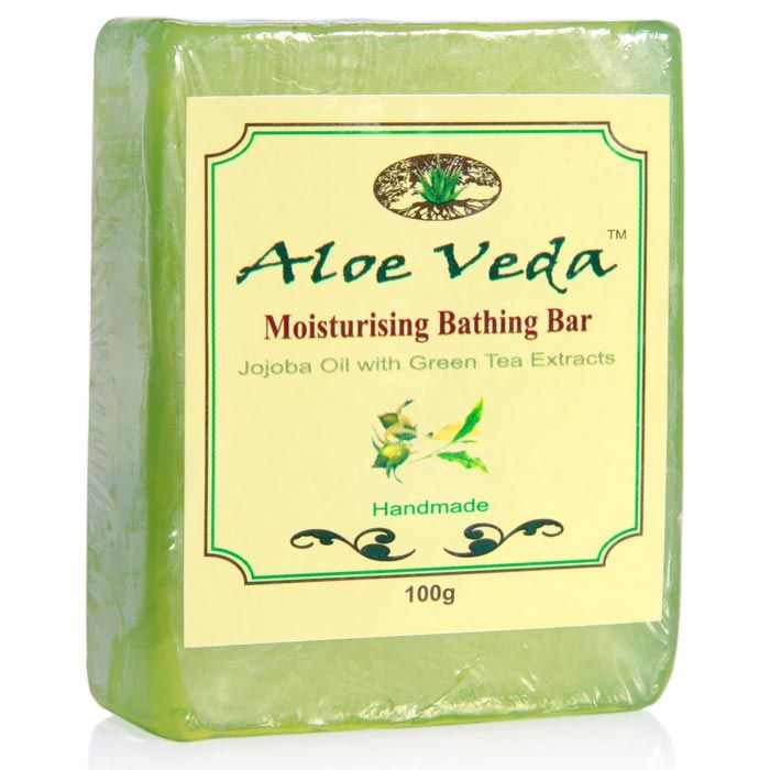 Buy Aloe Veda Moisturising Bathing Bar Jojoba Oil with Green Tea Extracts 100 g - Purplle