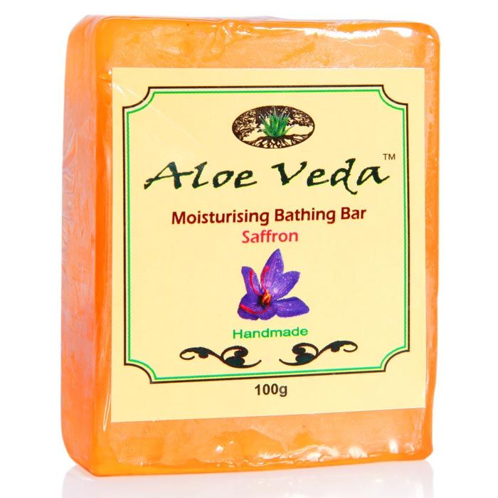 Buy Aloe Veda Moisturising Bathing Bar Saffron 100 g - Purplle