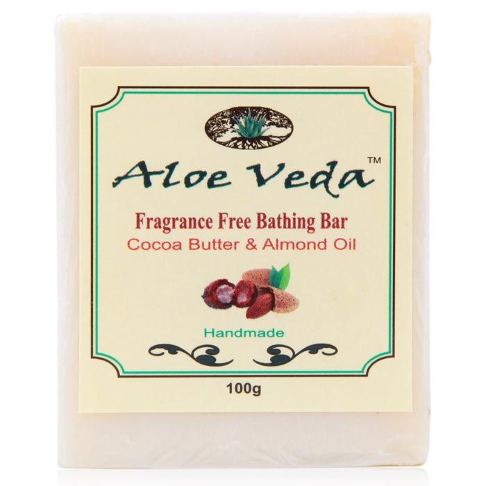 Buy Aloe Veda Fragrance Free Bathing Bar Cocoa Butter Almond Oil 100 g - Purplle