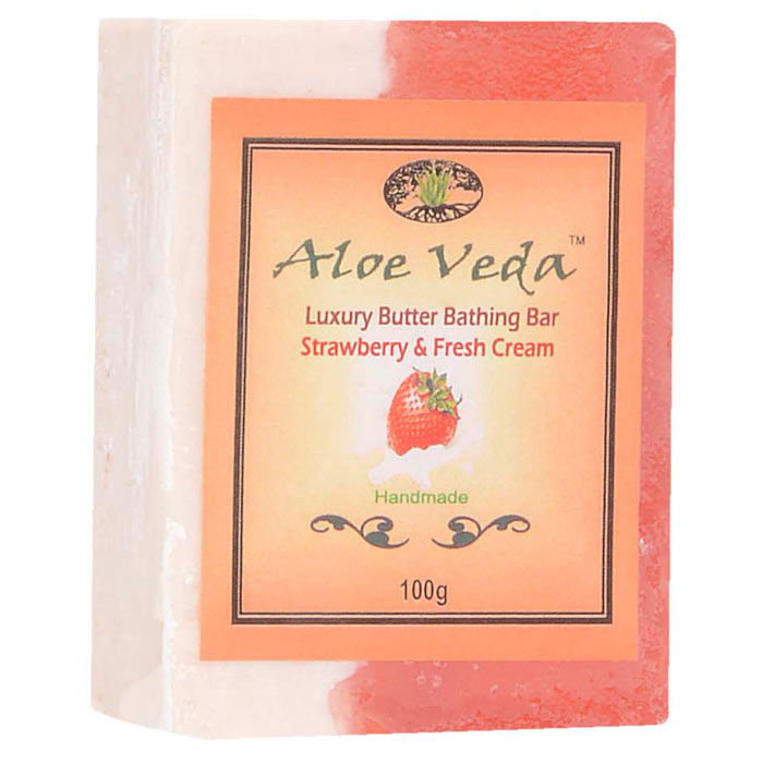 Buy Aloe Veda Luxury Butter Bar Strawberry Cream 100 g - Purplle