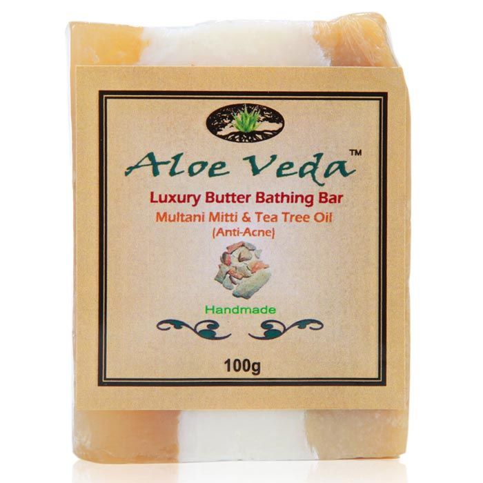 Buy Aloe Veda Luxury Butter Bar Multani Mitti Tea Tree Oil 100 g - Purplle