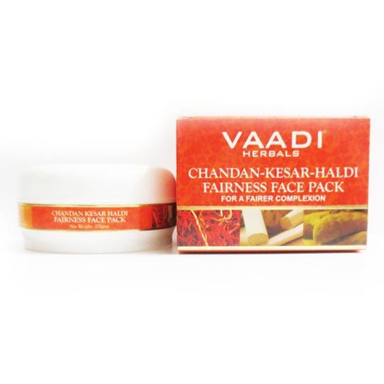 Buy Vaadi Herbals Chandan Kesar Haldi Fairness Face Pack (100 g) - Purplle