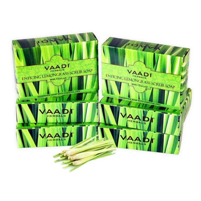 Buy Vaadi Herbals Enticing Lemongrass Scrub Soap (5 + 1 Free) (75 g) (Pack of 6) - Purplle