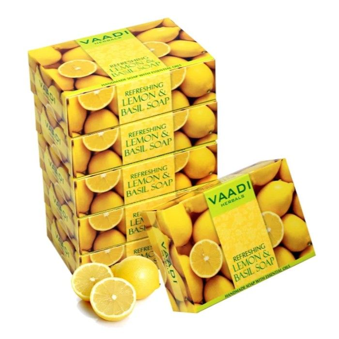 Buy Vaadi Herbals Refreshing Lemon and Basil Soap (5 + 1 Free) (75 g) (Pack of 6) - Purplle