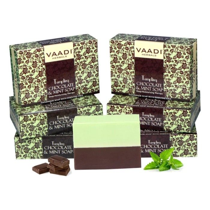 Buy Vaadi Herbals Tempting Chocolate & Mint Soap- Deep Moisturising Therapy (5 + 1 Free) (75 g) (Pack of 6) - Purplle