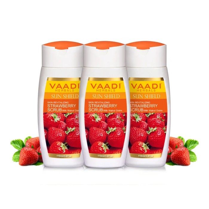 Buy Vaadi Herbals Strawberry Scrub Lotion with Walnut Grains (110 ml) (Pack of 3) - Purplle