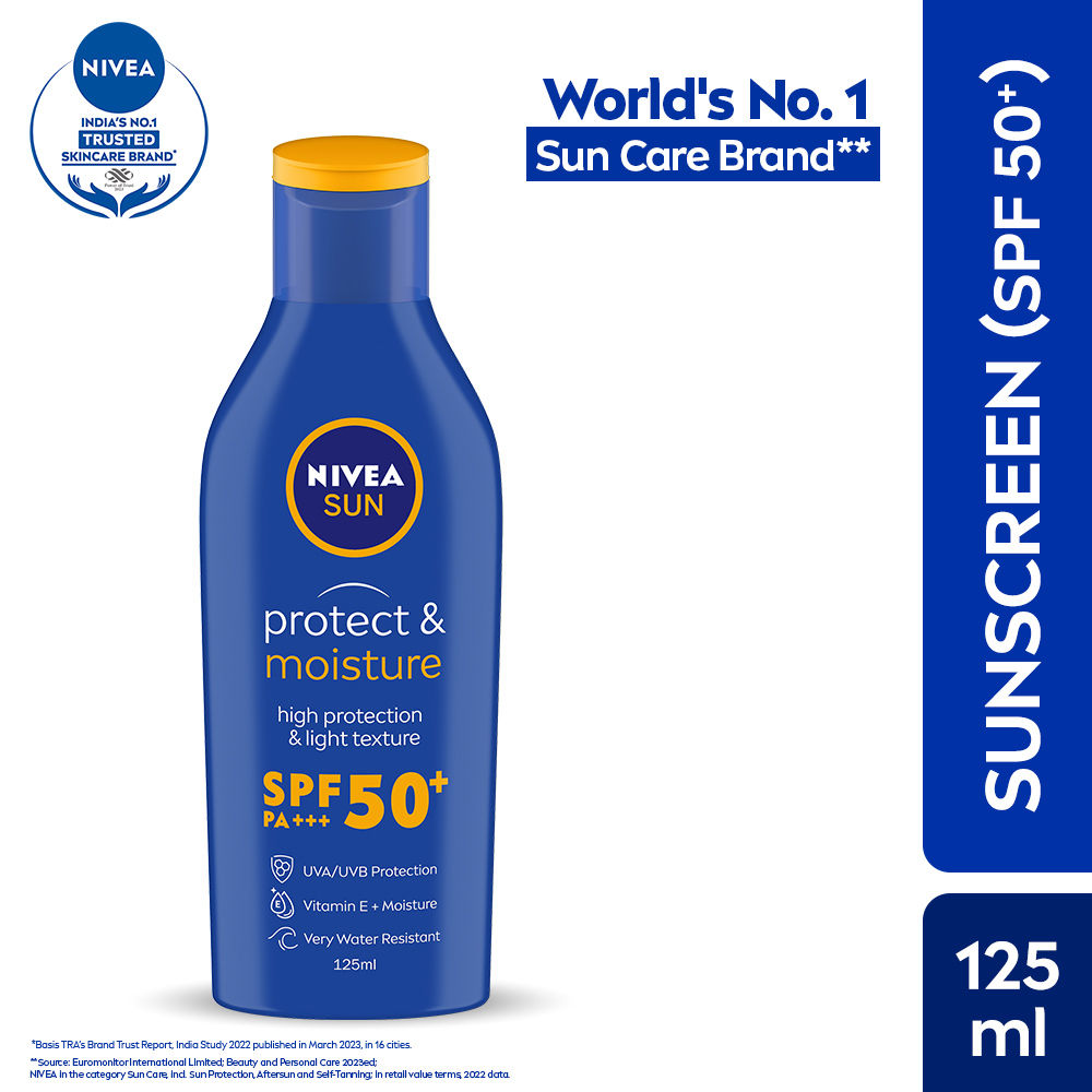 Buy Nivea Sunscreen with SPF 50+ and Vitamin E, PA+++, UVA & UVB protection for INSTANT & WATERPROOF Sun protection - Purplle
