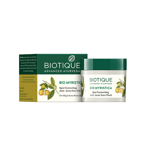 Buy Biotique Bio Myristica Spot Correcting Anti-Acne Face Pack (20 g) - Purplle