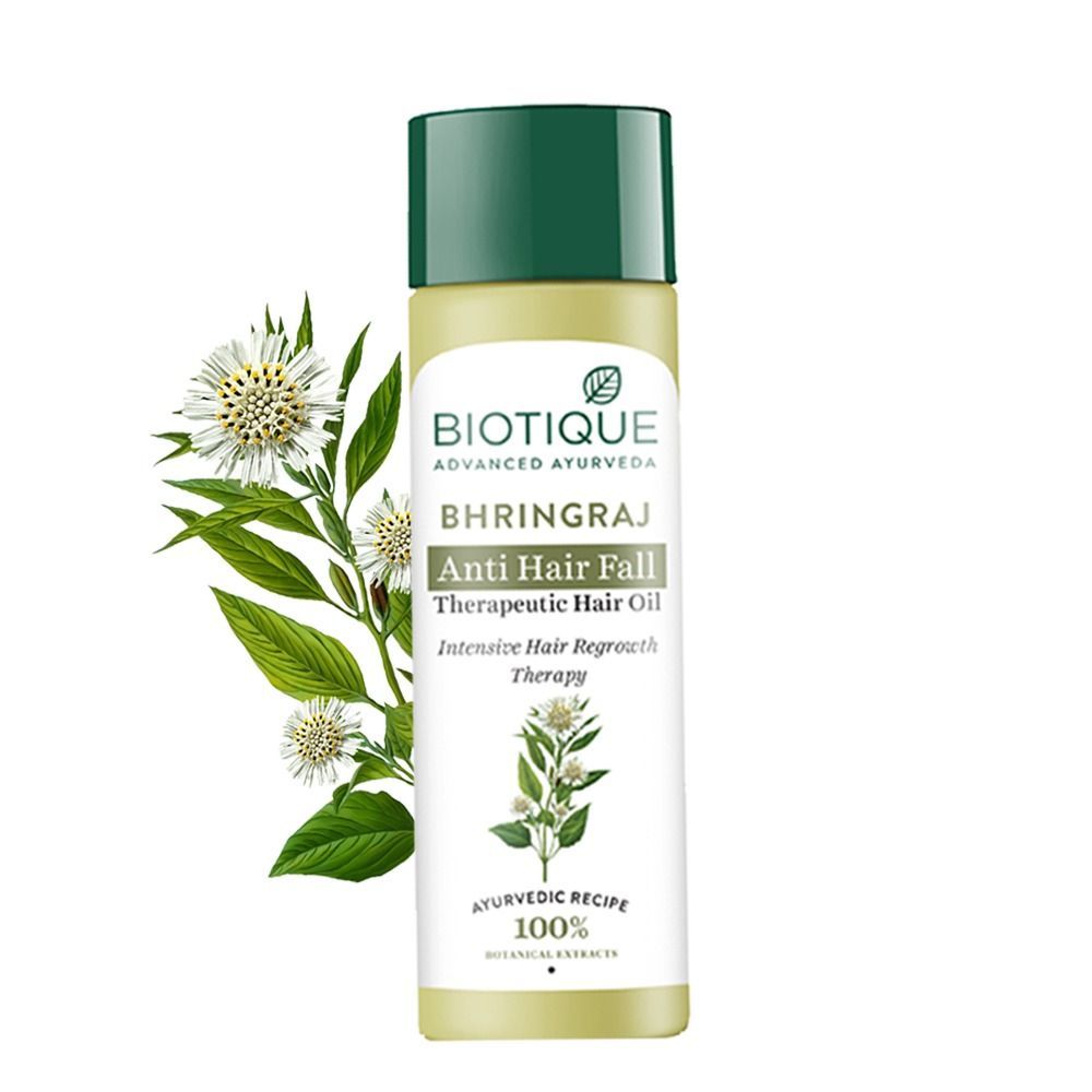 Buy Biotique Bio Bhringraj Anti Hair Fall Therapeutic Oil (120 ml) - Purplle