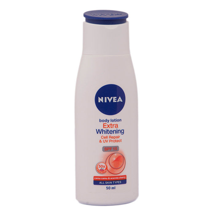 Buy Nivea Extra Whitening Cell Repair & UV Protect Body Lotion with SPF 15 (50 ml) - Purplle