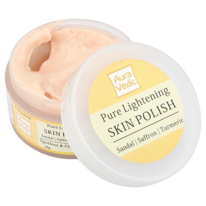 Buy Auravedic Pure Lightening Skin Polish Scrub with Sandal Turmeric (50 g) - Purplle