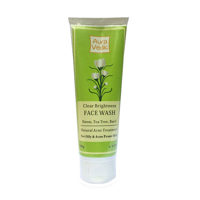 Buy Aura Vedic Clear Brightness Pulpy Neem & Tea Tree Face Wash (100 g) - Purplle