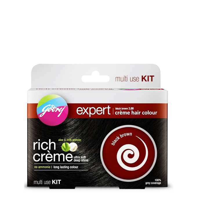 Buy Godrej Expert Rich Creme Hair Colour Black Brown (3.00) - Multi Use Kit - Purplle