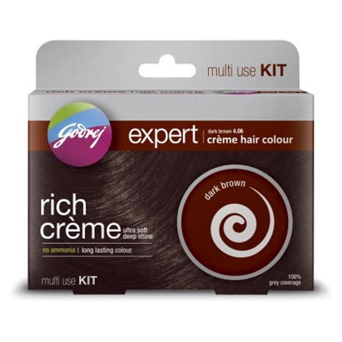 Buy Godrej Expert Rich Creme Hair Colour Dark Brown (52 g + 40 ml)- Multi Use Kit - Purplle